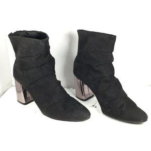 Christian Siriano Women Pointed Toe Heeled Ankle Boots Booties Black Size 10